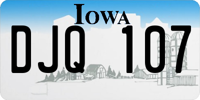 IA license plate DJQ107