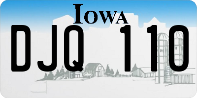 IA license plate DJQ110
