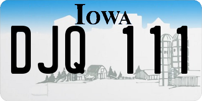 IA license plate DJQ111