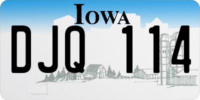IA license plate DJQ114