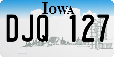 IA license plate DJQ127
