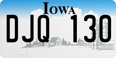 IA license plate DJQ130