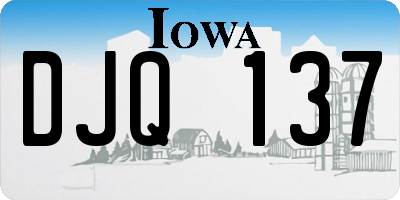 IA license plate DJQ137