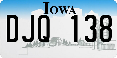 IA license plate DJQ138