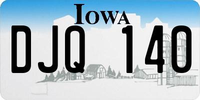 IA license plate DJQ140