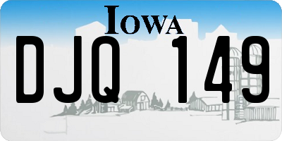 IA license plate DJQ149