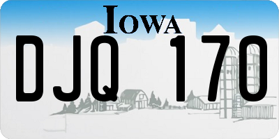 IA license plate DJQ170