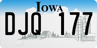 IA license plate DJQ177
