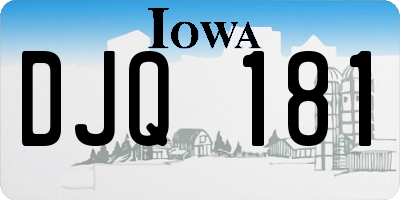 IA license plate DJQ181