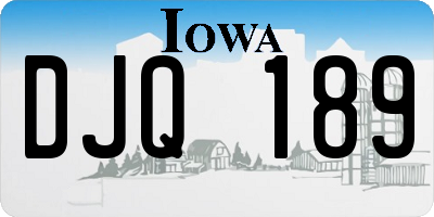 IA license plate DJQ189