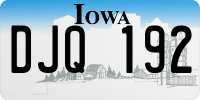 IA license plate DJQ192