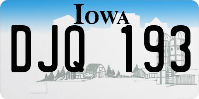 IA license plate DJQ193