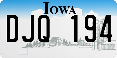 IA license plate DJQ194