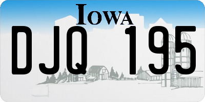 IA license plate DJQ195