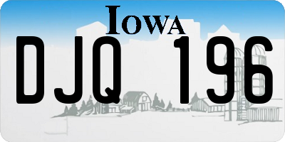 IA license plate DJQ196