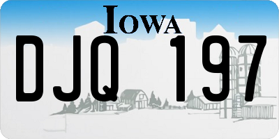 IA license plate DJQ197
