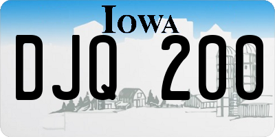 IA license plate DJQ200