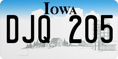 IA license plate DJQ205