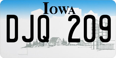IA license plate DJQ209