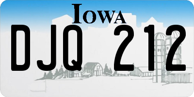 IA license plate DJQ212