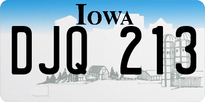 IA license plate DJQ213