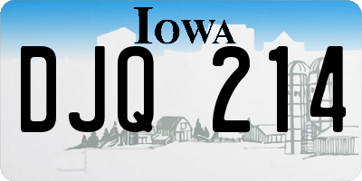IA license plate DJQ214