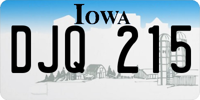 IA license plate DJQ215