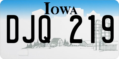 IA license plate DJQ219