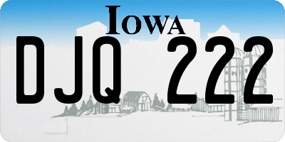 IA license plate DJQ222