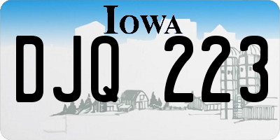 IA license plate DJQ223