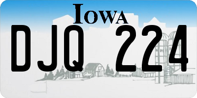 IA license plate DJQ224