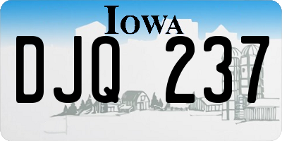 IA license plate DJQ237