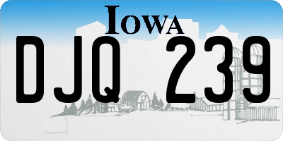IA license plate DJQ239