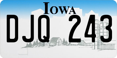 IA license plate DJQ243