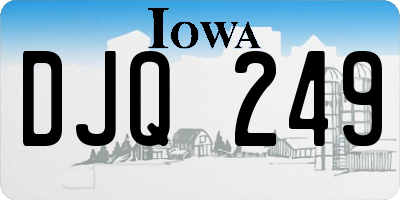 IA license plate DJQ249