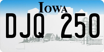 IA license plate DJQ250