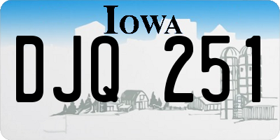 IA license plate DJQ251