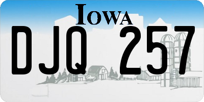 IA license plate DJQ257