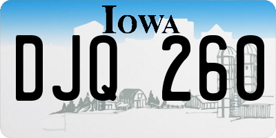 IA license plate DJQ260