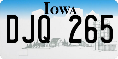 IA license plate DJQ265
