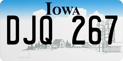 IA license plate DJQ267