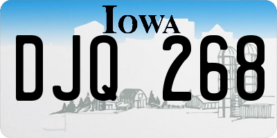 IA license plate DJQ268