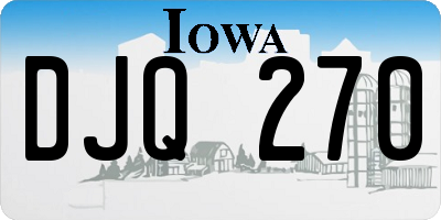IA license plate DJQ270