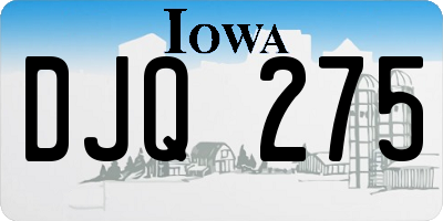 IA license plate DJQ275