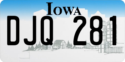 IA license plate DJQ281