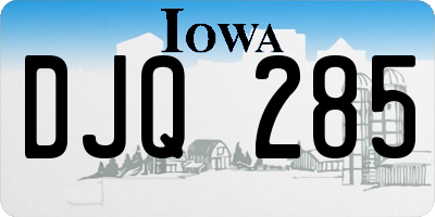 IA license plate DJQ285