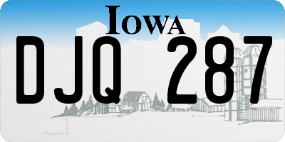 IA license plate DJQ287
