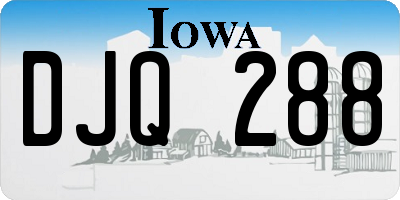 IA license plate DJQ288