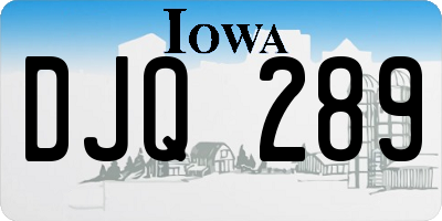 IA license plate DJQ289