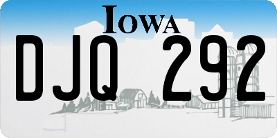 IA license plate DJQ292
